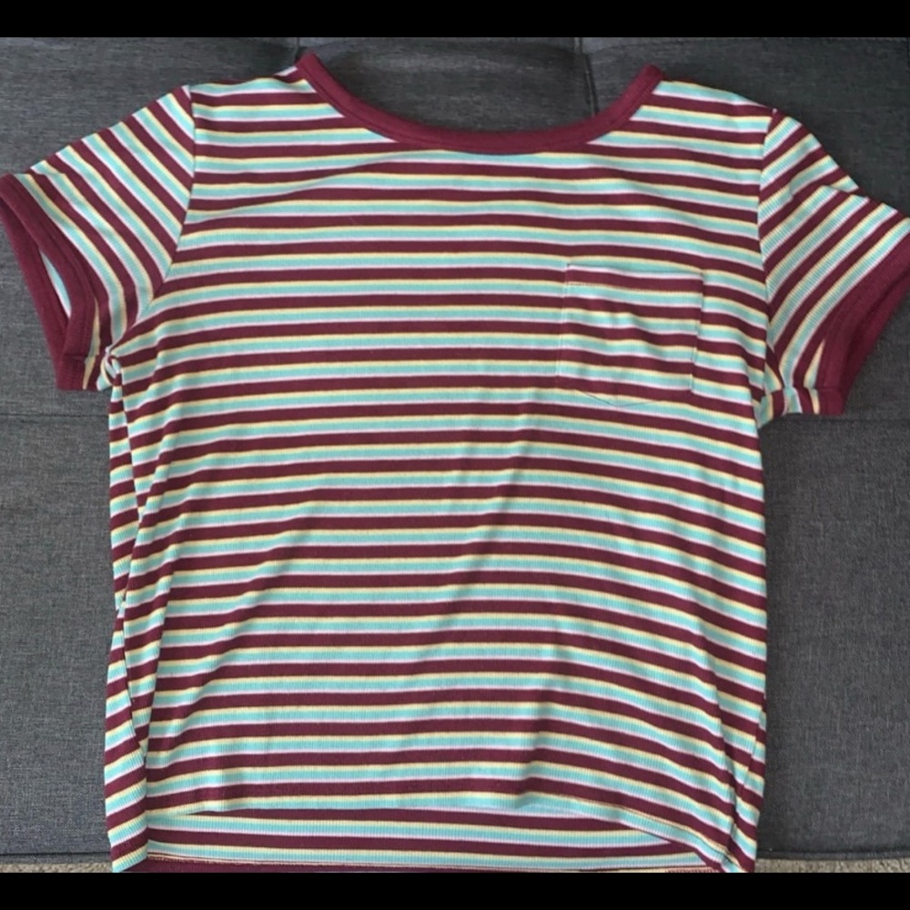 Arizona Jean Company Red and White Striped Tee